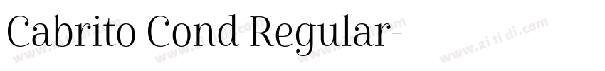 Cabrito Cond Regular字体转换